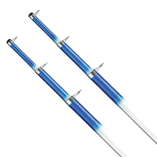 Tigress 15 Telescoping Fiberglass Outrigger Poles - 1-1/8" O.D. - White/Blue - Pair [88200] - Twin Screws Marine Service
