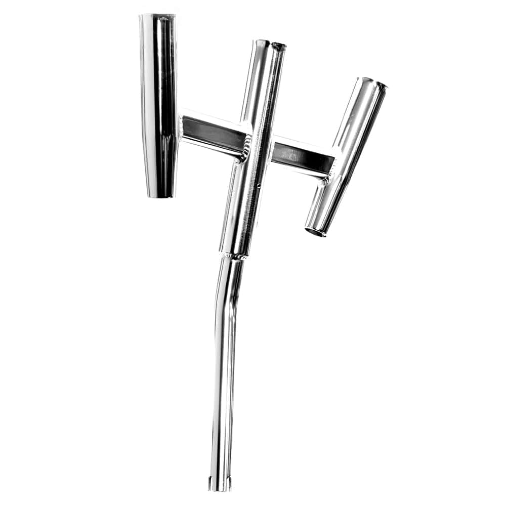 Tigress Triple Aluminum Kite Rod Holder - Bent Butt - Polished [88158] - Twin Screws Marine Service