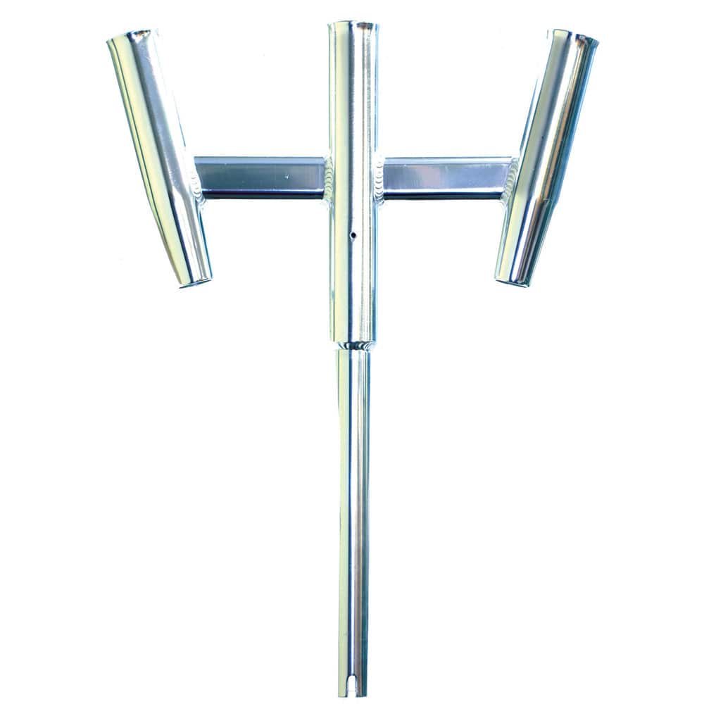 Tigress Triple Aluminum Kite Rod Holder - Straight Butt - Polished [88159] - Twin Screws Marine Service