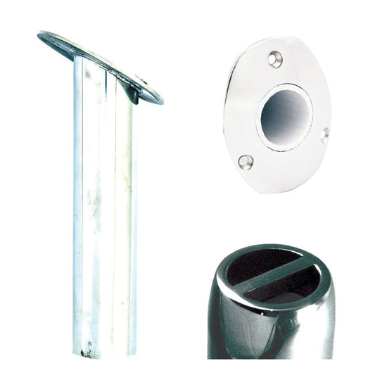 Tigress Oval Head SS Gunnel Mount Rod Holder - 30 Degree - 9" [88525] - Twin Screws Marine Service