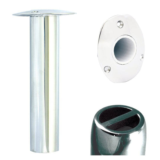 Tigress Oval Head SS Gunnel Mount Rod Holder - 0 Degree - 9" [88527] - Twin Screws Marine Service