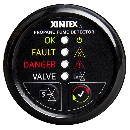Fireboy-Xintex Propane Fume Detector w/Automatic Shut-Off  Plastic Sensor - No Solenoid Valve - Black Bezel Display [P-1BNV-R] - Twin Screws Marine Service