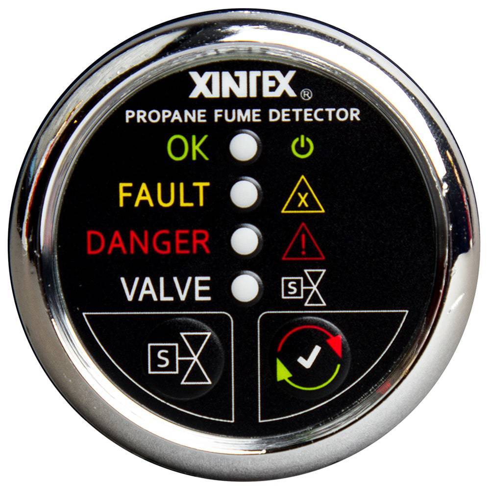 Fireboy-Xintex Propane Fume Detector w/Automatic Shut-Off  Plastic Sensor - No Solenoid Valve - Chrome Bezel Display [P-1CNV-R] - Twin Screws Marine Service
