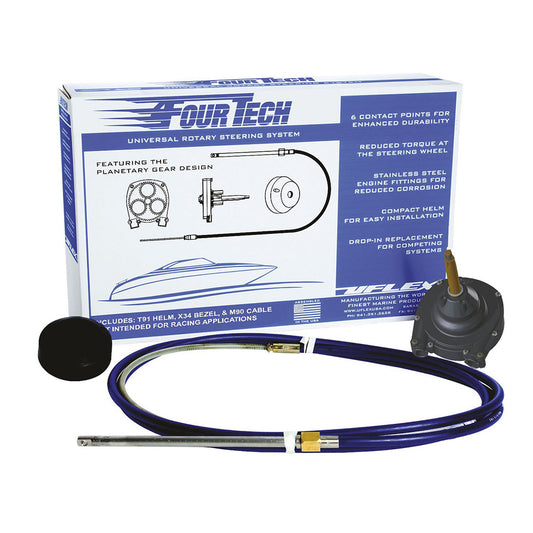 Uflex Fourtech 9' Mach Rotary Steering System w/Helm, Bezel & Cable [FOURTECH09] - Twin Screws Marine Service