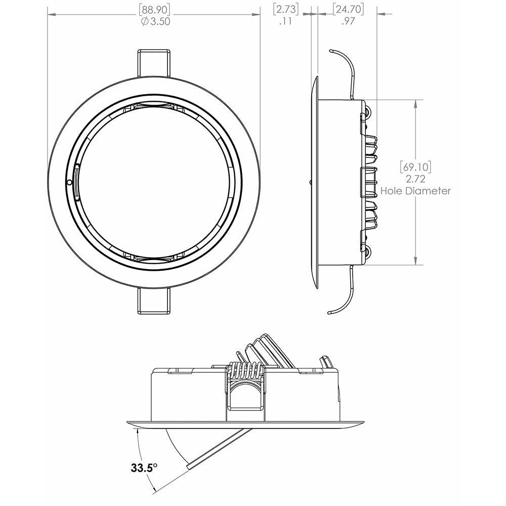 Lumitec Mirage Positionable Down Light - Spectrum RGBW Dimming - Polished Bezel [115117] - Twin Screws Marine Service