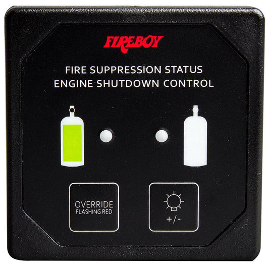 Fireboy-Xintex Deluxe Helm Display w/Membrane Switch, Remote Horn  LEDs f/Engine Shutdown System - Black Bezel Display [DU-SBH-20-R] - Twin Screws Marine Service