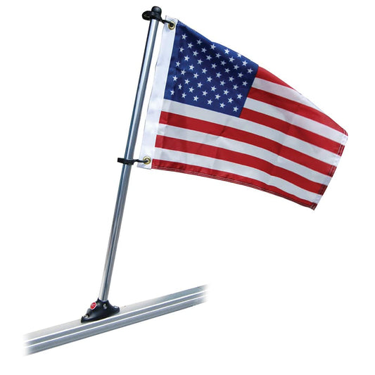 Taylor Made Pontoon 24" Flag Pole Mount & 12" x 18" US Flag [921] - Twin Screws Marine Service