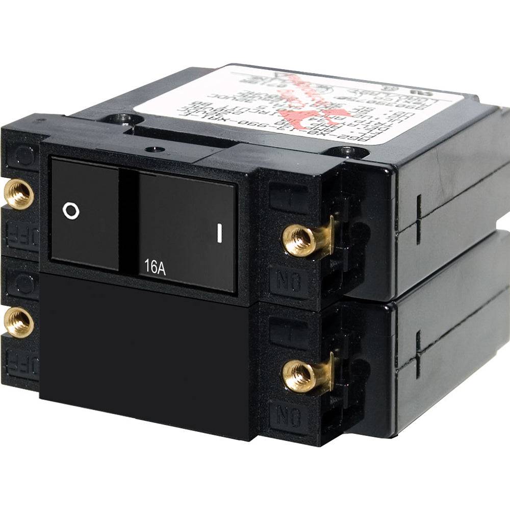 Blue Sea 7412 A-Series Flat Rocker Circuit Breaker - Double Pole - 16A [7412] - Twin Screws Marine Service