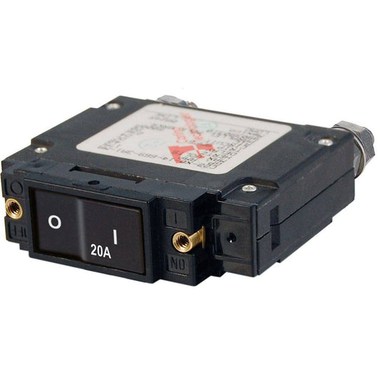 Blue Sea 7543 C-Series Flat Rocker Circuit Breaker - Single Pole - 20A [7543] - Twin Screws Marine Service