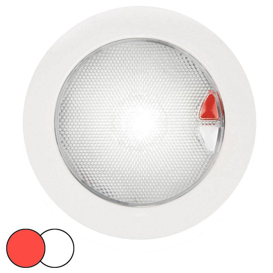 Hella Marine EuroLED 150 Recessed Surface Mount Touch Lamp - Red/White LED - White Plastic Rim [980630002] - Twin Screws Marine Service