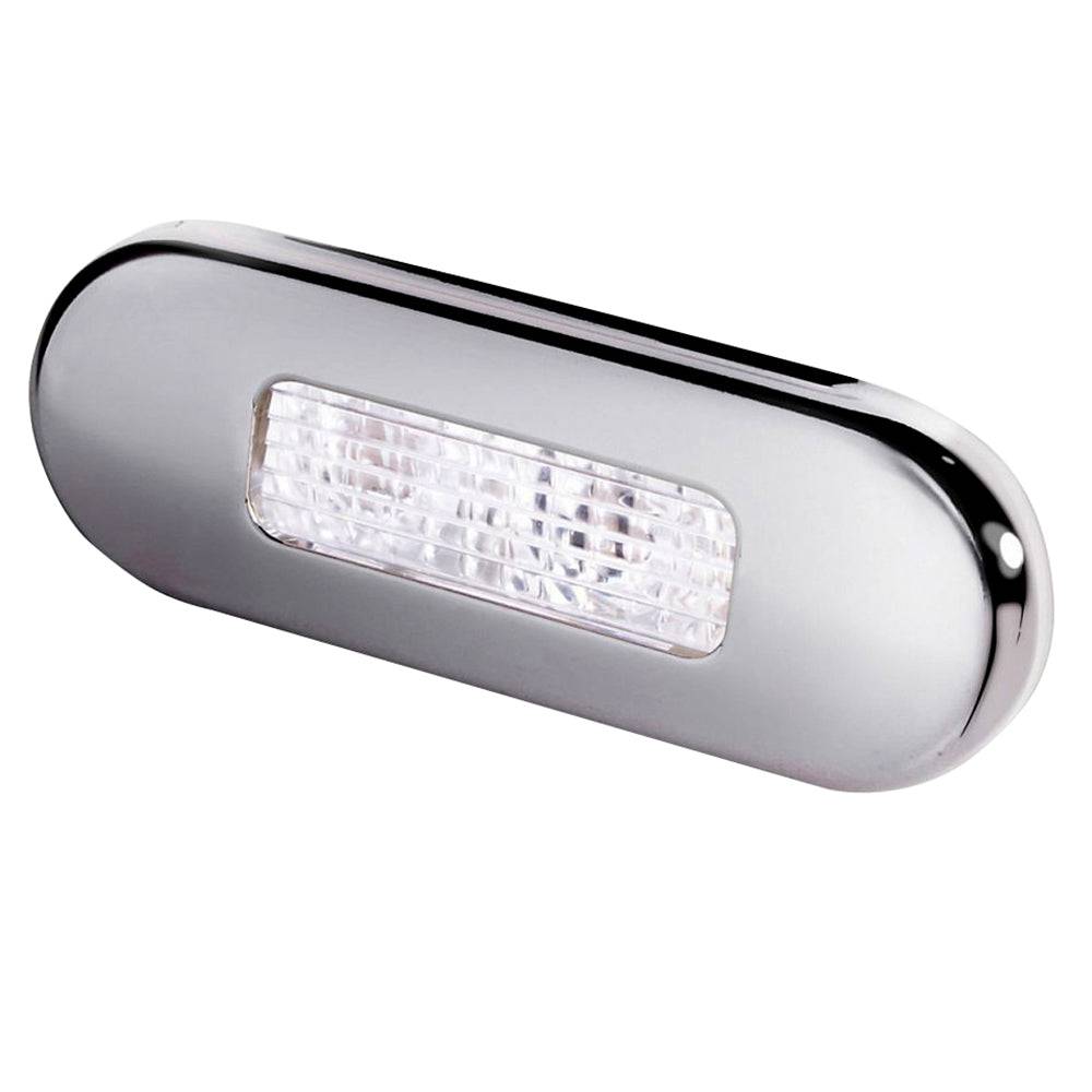 Hella Marine Surface Mount Oblong LED Courtesy Lamp - White LED - Stainless Steel Bezel [980869301] - Twin Screws Marine Service