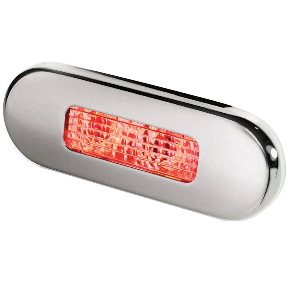 Hella Marine Surface Mount Oblong LED Courtesy Lamp - Red LED - Stainless Steel Bezel [980869501] - Twin Screws Marine Service