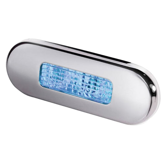 Hella Marine Surface Mount Oblong LED Courtesy Lamp - Blue LED - Stainless Steel Bezel [980869601] - Twin Screws Marine Service