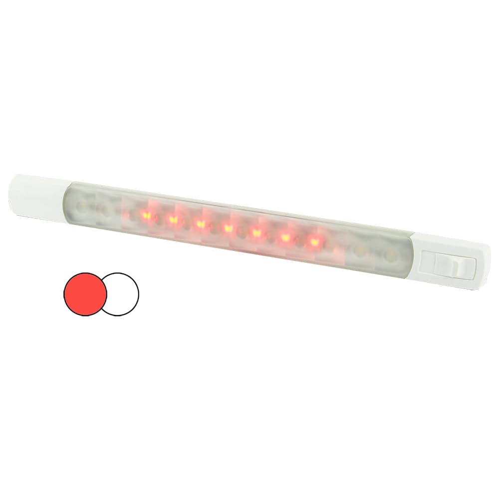 Hella Marine Surface Strip Light w/Switch - White/Red LEDs - 12V [958121001] - Twin Screws Marine Service