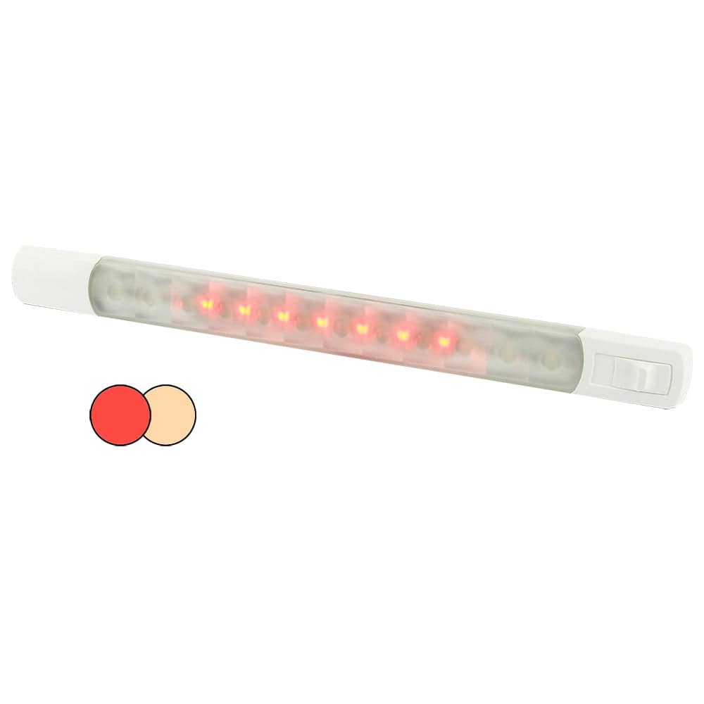 Hella Marine Surface Strip Light w/Switch - Warm White/Red LEDs - 12V [958121101] - Twin Screws Marine Service