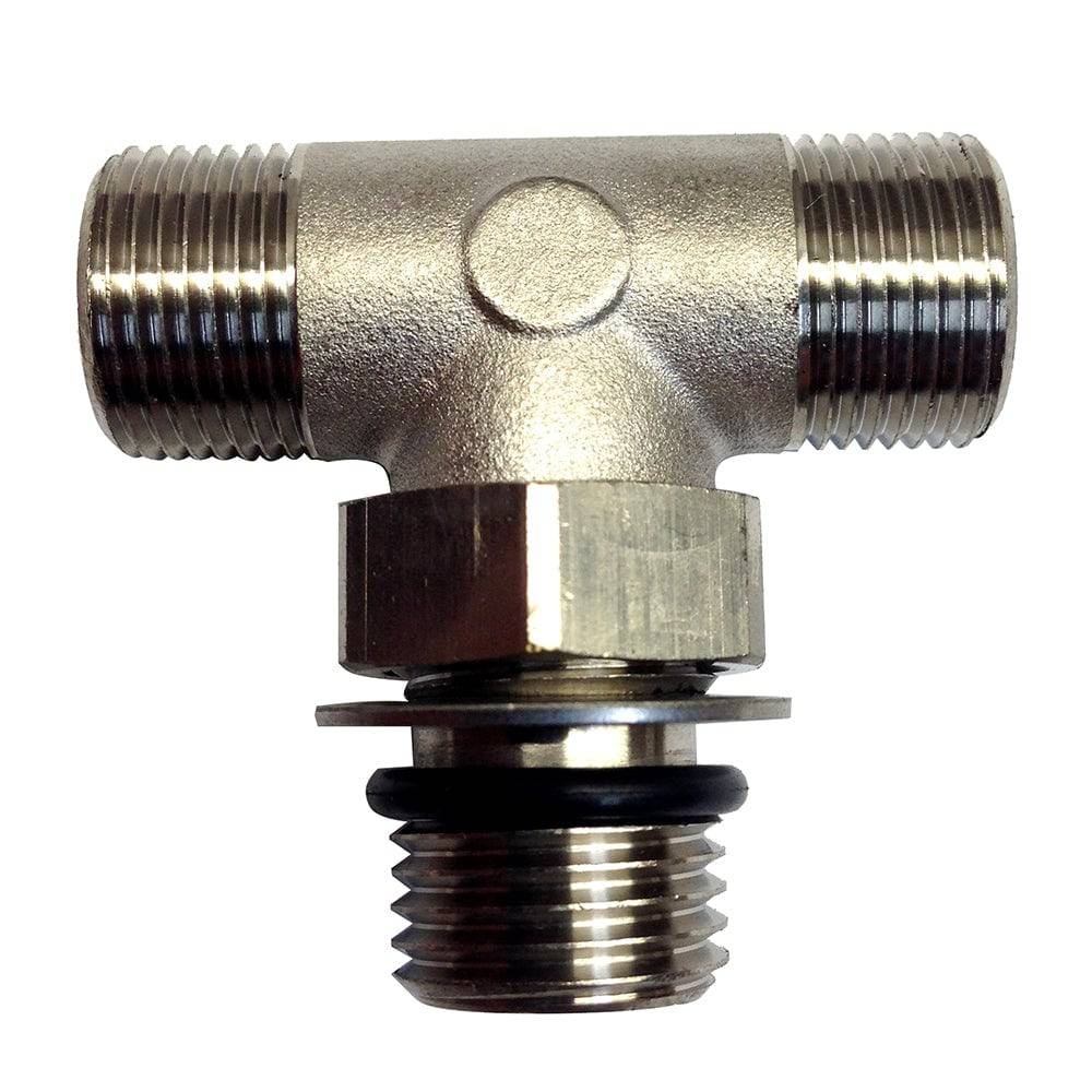 Uflex Boss Style T-Fitting - Nickel - ORB 6 to 3/8" COMP [71955T] - Twin Screws Marine Service