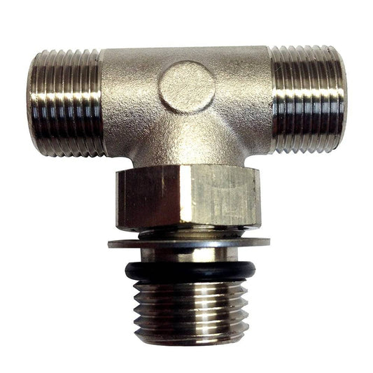 Uflex Boss Style T-Fitting - Nickel - ORB 6 to 3/8" COMP [71955T] - Twin Screws Marine Service