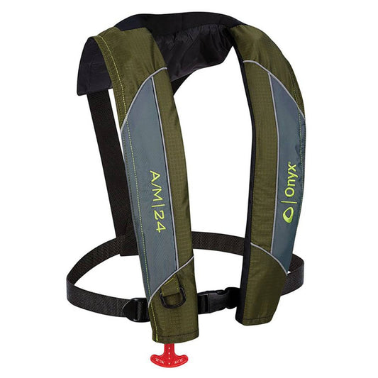 Onyx A/M-24 Automatic/Manual Inflatable PFD Life Jacket - Green [132000-400-004-18] - Twin Screws Marine Service