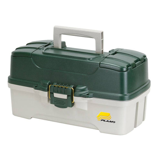 Plano 3-Tray Tackle Box w/Duel Top Access - Dark Green Metallic/Off White [620306] - Twin Screws Marine Service