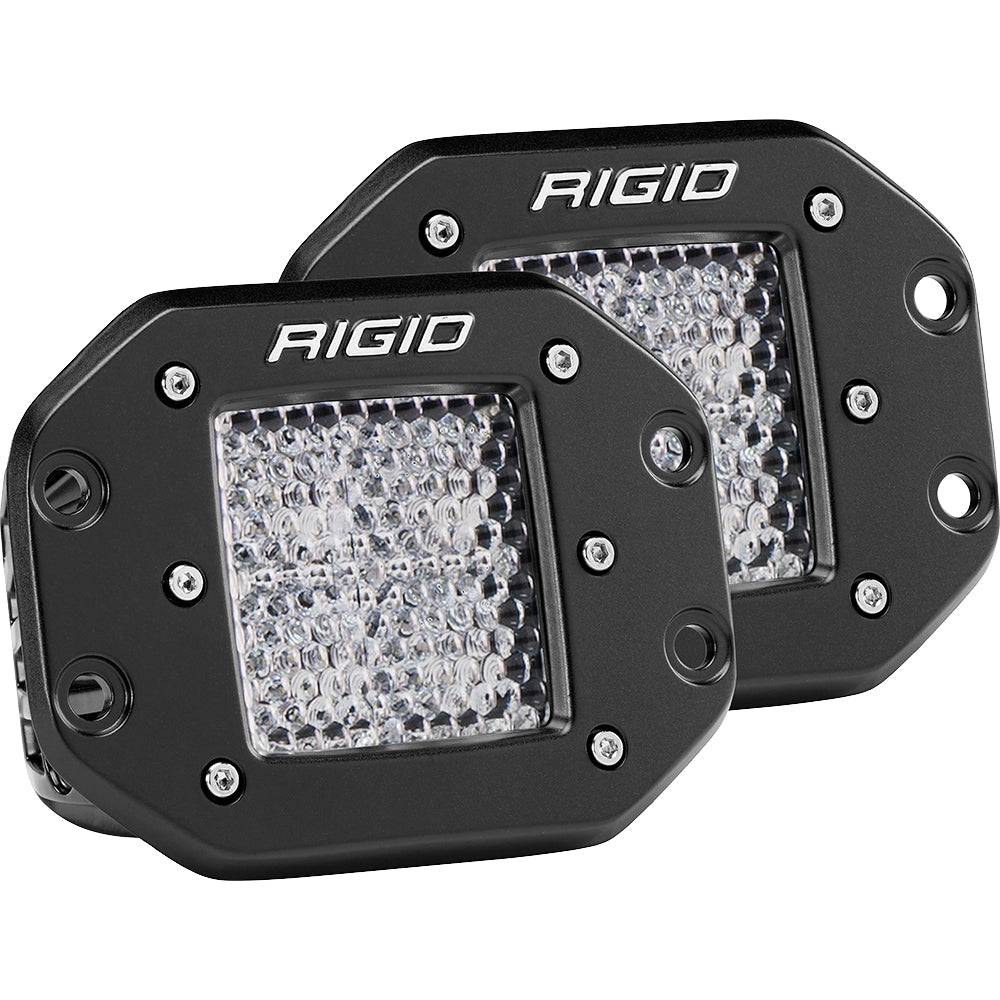 RIGID Industries D-Series PRO - Flush Mount - Diffused - Pair - Black [212513] - Twin Screws Marine Service