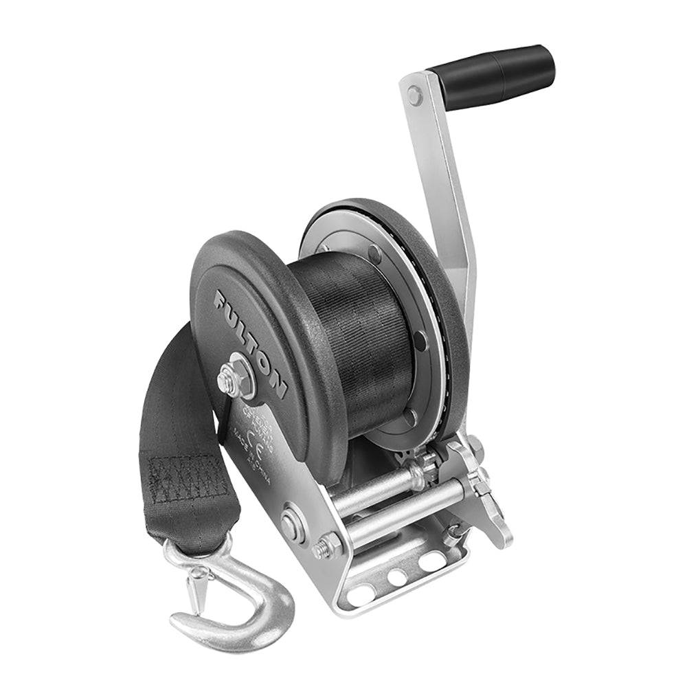 Fulton 1500lb Single Speed Winch w/20 Strap  Cover [142208] - Twin Screws Marine Service