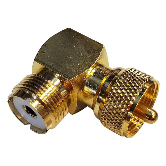 Shakespeare Right Angle Connector - PL-259 to SO-239 Adapter [RA-259-239-G] - Twin Screws Marine Service