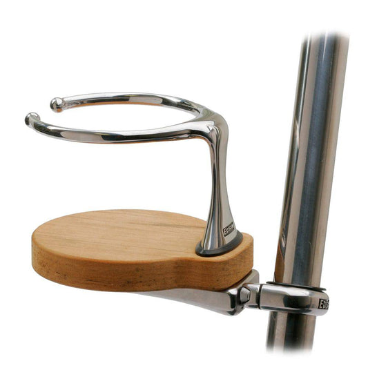 Edson Clamp-On Drink Holder - Single - Teak [878TK-1-125] - Twin Screws Marine Service