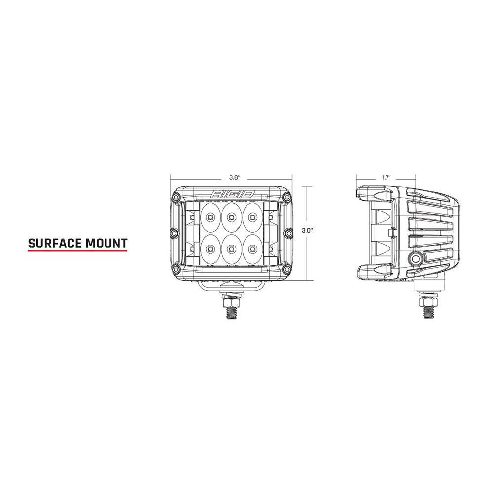 RIGID Industries D-SS Series PRO Flood LED Surface Mount - Pair - Black [262113] - Twin Screws Marine Service