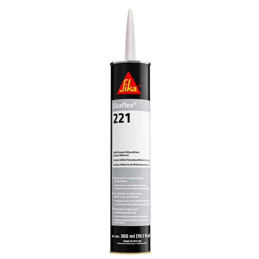 Sika Sikaflex 221 Multi-Purpose Polyurethane Sealant/Adhesive - 10.3oz (300ml) Cartridge - White [90891] - Twin Screws Marine Service