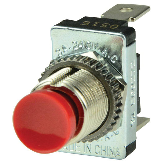 BEP Red SPST Momentary Contact Switch - OFF/(ON) [1001401] - Twin Screws Marine Service