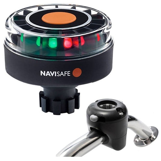 Navisafe Navilight Tricolor 2NM w/Navibolt Base  Rail Mount - Black [342KIT] - Twin Screws Marine Service