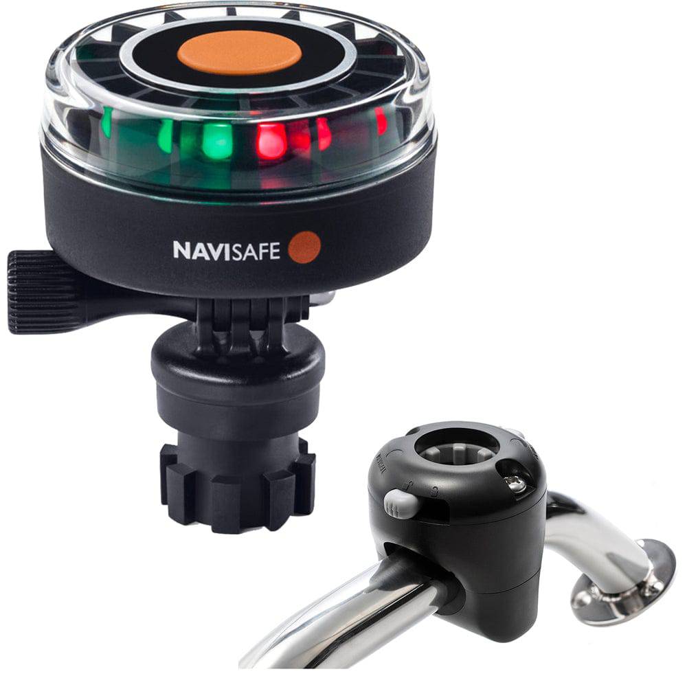 Navisafe Navilight 2NM Tricolor w/Navimount Base  Rail Mount - Black [340KIT] - Twin Screws Marine Service