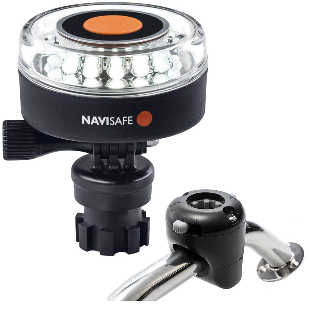 Navisafe Navilight 360 2NM White w/Navimount Base  Rail Mount - Black [040KIT] - Twin Screws Marine Service