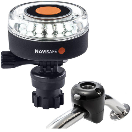 Navisafe Navilight 360 2NM White w/Navimount Base  Rail Mount - Black [040KIT] - Twin Screws Marine Service