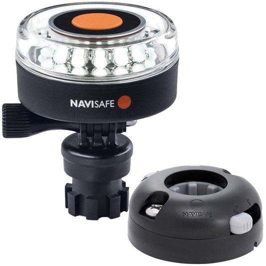 Navisafe Navilight 360 2NM White w/Navimount Base  Horizontal Mount - Black [040KIT7] - Twin Screws Marine Service