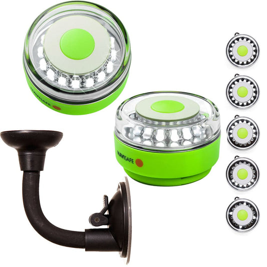 Navisafe Portable Navilight 360 2NM Rescue - Glow In The Dark - Green w/Bendable Suction Cup Mount [010KIT2] - Twin Screws Marine Service