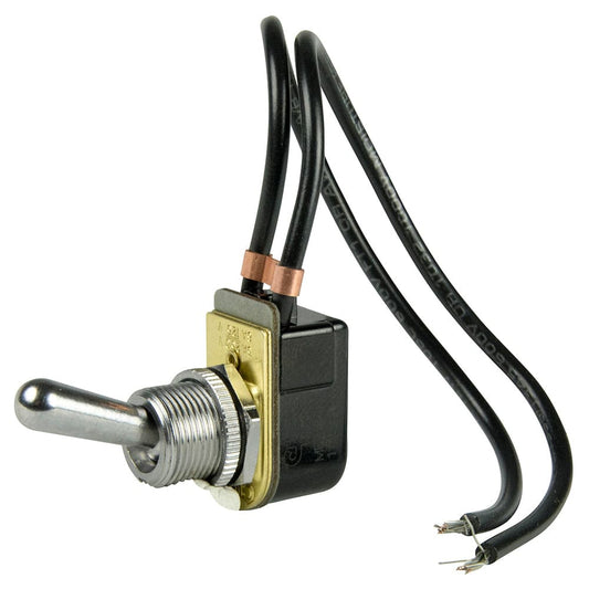 BEP SPST Chrome Plated Toggle Switch Wire Leads - ON/OFF [1002023] - Twin Screws Marine Service