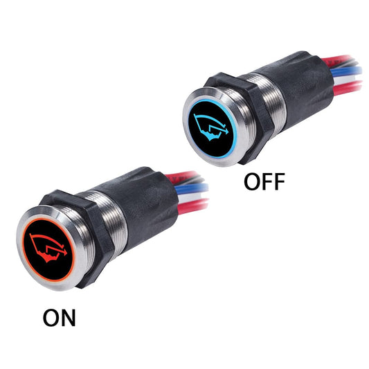 Blue Sea 4181 Backlit Push Button Switch OFF/(ON) - 15A [4181] - Twin Screws Marine Service