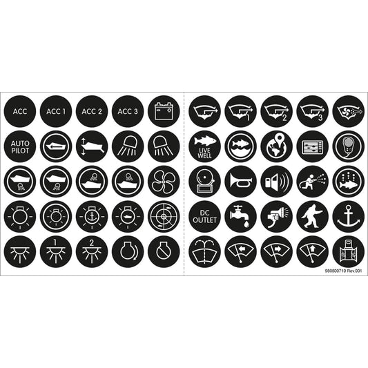 Blue Sea 4230 Push Button Switch Label Kit [4230] - Twin Screws Marine Service