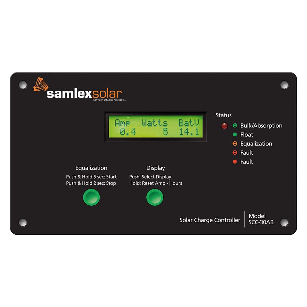 Samlex Flush Mount Solar Charge Controller w/LCD Display - 30A [SCC-30AB] - Twin Screws Marine Service