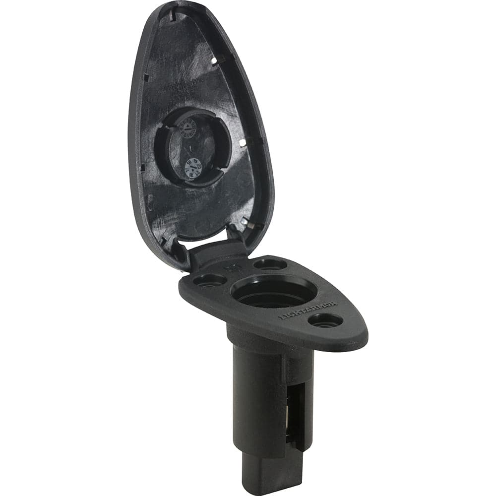 Attwood LightArmor Plug-In Base - 2 Pin - Black - Teardrop [910T2PB-7] - Twin Screws Marine Service