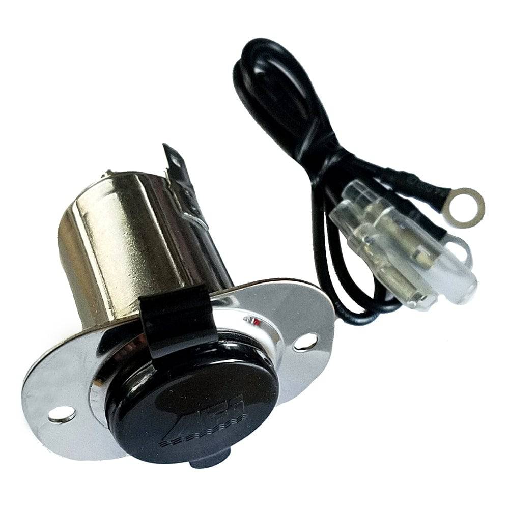 Marinco Stainless Steel 12V Receptacle w/Cap [20036] - Twin Screws Marine Service