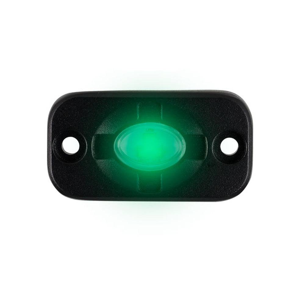 HEISE Auxiliary Accent Lighting Pod - 1.5" x 3" - Black/Green [HE-TL1G] - Twin Screws Marine Service