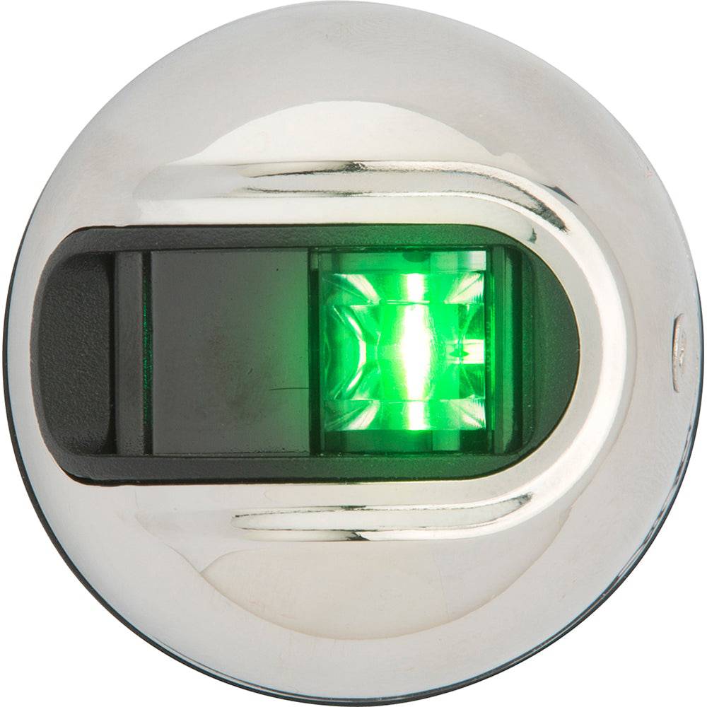 Attwood LightArmor Vertical Surface Mount Navigation Light - Starboard (Green) - Stainless Steel - 2NM [NV3012SSG-7] - Twin Screws Marine Service