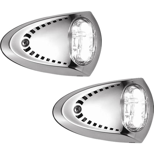 Attwood LED Docking Lights - Stainless Steel - White LED - Pair [6522SS7] - Twin Screws Marine Service