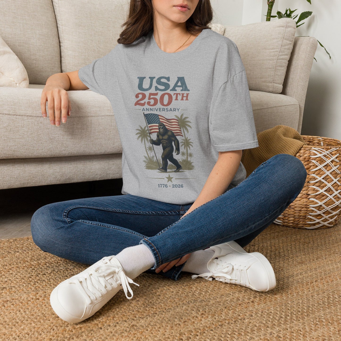 USA 250th Anniversary T-Shirt — Patriotic American Flag Celebration Tee