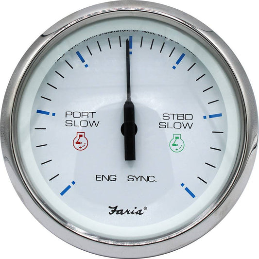 Faria 4" Chesapeake SS White Engine Synchronizer - Dual Gas  Var Ratio Alt Diesel [33801] - Twin Screws Marine Service