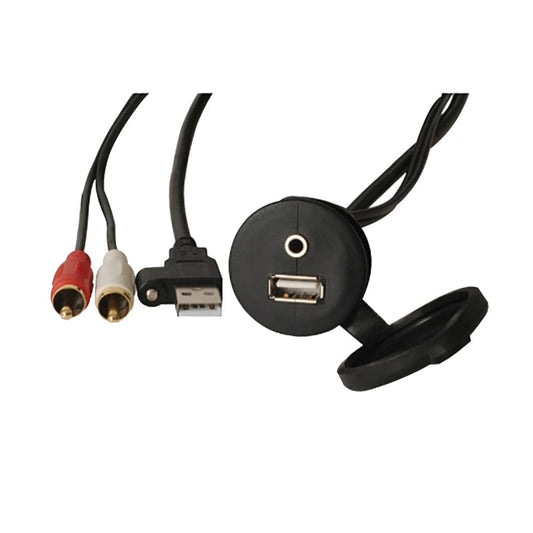 Fusion MS-CBUUSB3.5 Panel Mount USB  3.5mm Headphone Jack [010-12381-00] - Twin Screws Marine Service