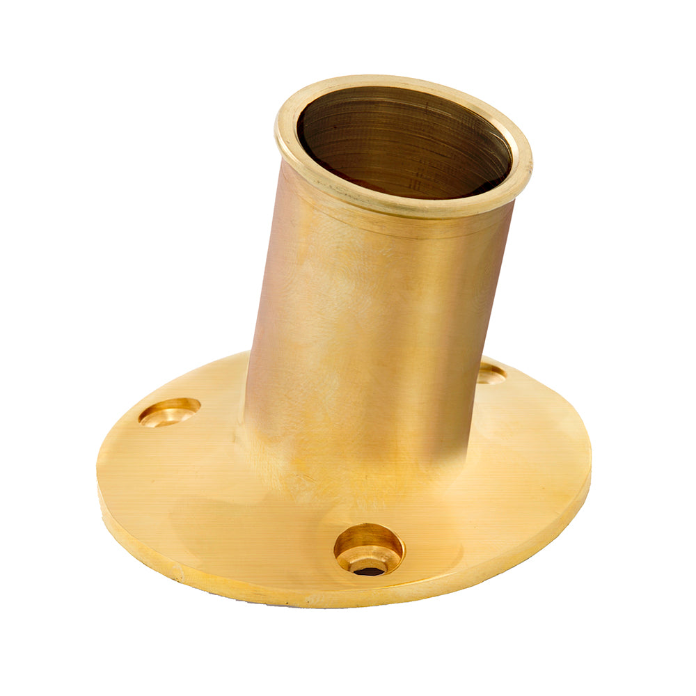 Whitecap Top-Mounted Flag Pole Socket Polished Brass - 1" ID [S-5002B] - Twin Screws Marine Service