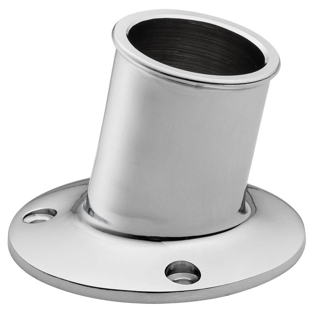 Whitecap Top-Mounted Flag Pole Socket - CP/Brass - 1-1/4" ID [S-5003] - Twin Screws Marine Service